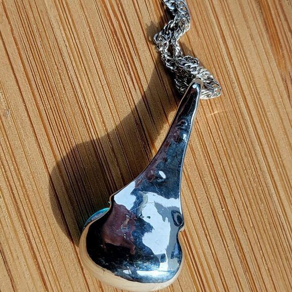 Swarovski Women's Silver and Blue Jewelry tear drop necklace - Picture 6 of 6